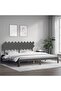 Bed frame with headboard 200x200 cm, gray, solid wood - 3