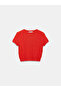 10788 Crew Neck Textured Knitwear Blouse-Orange - 5