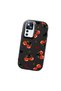 Mi 12t Compatible Camera Protected Black Soft Silicone Phone Case Cherry Patterned - 3