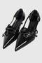 Pamela Black Patent Leather Side Bow Detail Women's Heeled Shoes - 3
