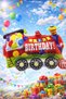 Train Themed Happy Birthday Foil Balloon – Colorful Birthday Balloon