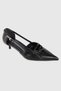 Pamela Black Matte Side Bow Detail Women's Heeled Shoes - 5