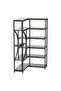 Corner Bookshelf 6-Tier L-Shaped Book Shelves Metal Frame for Living Room Home Office, Brown - 6