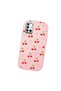 Samsung Galaxy A51 Compatible Camera Protected Pink Soft Silicone Phone Case Cherry Patterned - 3