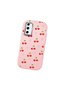 Samsung Galaxy S20 Fe Compatible Camera Protected Pink Soft Silicone Phone Case Cherry Patterned - 3