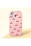 Samsung Galaxy A30 Compatible Camera Protected Pink Soft Silicone Phone Case Cherry Patterned