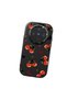 Vivo X300 Compatible Camera Protected Black Soft Silicone Phone Case Cherry Patterned - 3
