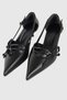 Pamela Black Matte Side Bow Detail Women's Heeled Shoes - 3