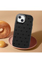 iPhone 13 Compatible Camera Protected Black Soft Silicone Phone Case Bowknot Patterned - 2