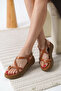 Tan Genuine Leather Sandals Tr31My59B - 3
