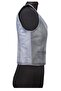 Special Design Genuine Leather Gray Paneled Women Vest - 3