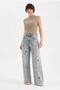 Women's Front Bird Eye Detailed Design Palazzo Jeans - 3