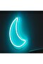 لوحة نيون LED على شكل قمر بقاعدة أكريليك 6 مم، مقاس 20 × 30 سم، لون أزرق سماوي، ديكور جداري - 2