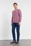 Men's Dusty Rose Polo Collar Long Sleeve Pocketless Slim Fit Casual Cotton Knitwear Sweater 1012255130 - 2
