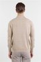 Beige Polo Collar Pocketless Comfort Fit Classic Knitwear Sweater 1012255155 - 5