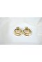 Bkp128 Gold Color Double Hoop Earrings (Length 30 mm)
