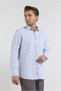 Gray Textured Hard Collar Long Sleeve Pocketed Comfort Fit Cotton Shirt 1004255269