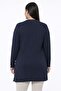 Women's Hair Braided Mercerized Stretch Fabric Plus Size Cardigan - 4