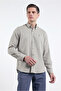 Brown-White Buttoned Collar Long Sleeve Pocketless Slim Fit Cotton Shirt 1004260164 - 3