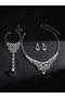Sparkling Rhinestone Necklace with Bracelet and Earrings Set - 4