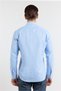 Blue Hard Collar Long Sleeve Pocketless Slim Fit Cotton Shirt 1004255913 - 5