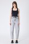 Women's Light Gray Snow Wash Slouchy Jean Pants – High Waist Comfort Fit Relaxed Fit Denim - 4