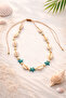 Seashell Necklace |   Adjustable Drawstring Summer Beach Necklace with Starfish and Pearl Detail - 2