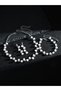 Faux Pearl Rhinestone Necklace with Bracelet and Earrings et - 6
