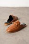 Piera Taba Skin Bow Wooden Bead Detailed Closed Front Slipper - 4