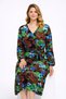Women's Green, Floral Print , V-Neck, Pocketed Viscose Long Dress 65N39425 - 6