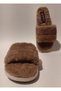 Open Front Plush Women's Home and Guest Slippers - 3