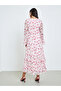 Pink Floral Print Ruffled Maxi Dress - 5