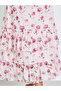 Pink Floral Print Ruffled Maxi Dress - 4