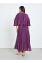 Purple Cape Sleeve A-Line Maxi Dress - 5