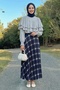 Piliseli Plaid Navy Blue Skirt - 6