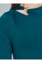 Teal Cut-Out Detail Pleated Maxi Dress - 4