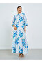 Blue Floral Digital Print Jalabiya