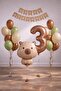 Capybara Themed 3Rd Birthday Balloon Decoration Set – Caramel Natural Tone Party Set