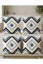 Bohemian Style Geometric Patterned Punch Embroidery Appearance Digital Print Set of Cushion Cover 4-Pieces - 4