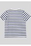 United Colors of Children Navy Blue White Striped Logo T-Shirt Pack of Cotton - 2