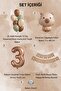 Capybara Themed 3Rd Birthday Balloon Decoration Set – Caramel Natural Tone Party Set - 2