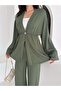 Women's Glittery Long Sleeve Modal Fabric Kimono Pants Double Set – Stylish and Comfortable Women's Set - 2