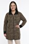 Women's Front Button Double Pocketed Patterned Glittery Plus Size Cardigan - 2