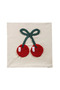 Beige Cherry Embroidered Cushion Cover 45X45 cm - 4