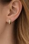 Baguette Stone Classic Hoop Xuping Steel Earrings - 2