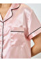 Pink Solid Piping Detail Shirt and Shorts Set - 4
