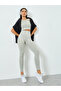 Grey Tonal Jacquard Low Back Sports Bra and Leggings Set