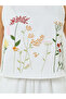 White Floral Embroidered Top and Button Detail Pants Co-Ords - 3