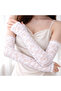 Long Elegant Lace Gloves Fingerless White 35 cm - 3