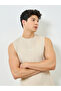 Men Beige Relaxed Fit Tank and Shorts Pyjama Set - 3